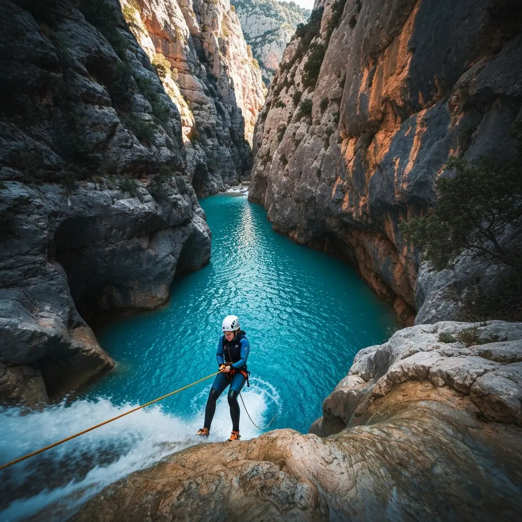 Vue plongeante sur les eaux turquoise des gorges du Verdon
